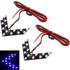 14 LED 3528 SMD Arrows Light for Car Side Mirror Turn Signal, Pairs, 2 PCS, Universal Pink Light