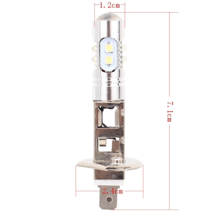 H1 50W 600LM 5500K White Light 10 SMD-2828-LEDs Car Foglight, Constant Current, DC12-24V