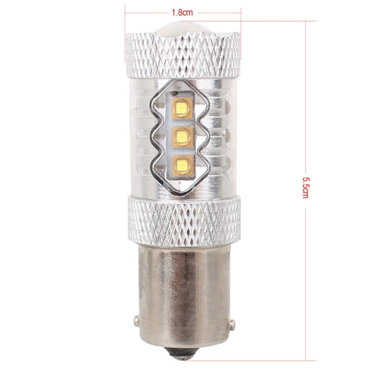 1156/BA15S 80W 800LM 6500K White Light 16-3535-LEDs Car Backup Light, Constant Current, DC12-24V