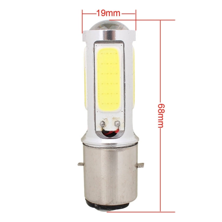 BA20D 1250LM 20W + 5W 5 x COB LED White Light Motorcycle Brake Light Lamp Bulb, DC 12V