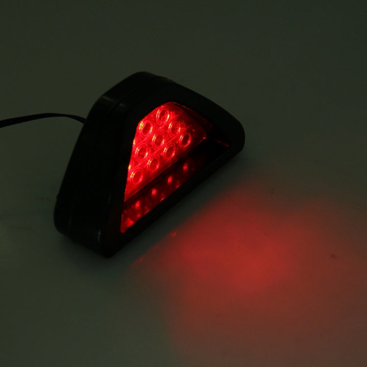 12-LED Rear Tail Warning Brake Light for DC 12V Cars, White Light