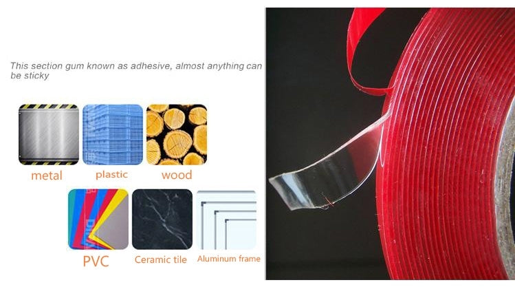 Universal Transparent Double Sided Adhesive Tape, Width: 1cm, Length: 2m