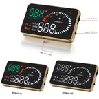 X6 3.5 inch Car OBDII / EUOBD HUD Vehicle-mounted Head Up Display Security System, Support Speed & Water Temperature & Speed Alarm & Fuel Consumption & Battery Voltage, etc.