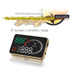 X6 3.5 inch Car OBDII / EUOBD HUD Vehicle-mounted Head Up Display Security System, Support Speed & Water Temperature & Speed Alarm & Fuel Consumption & Battery Voltage, etc.