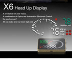 X6 3.5 inch Car OBDII / EUOBD HUD Vehicle-mounted Head Up Display Security System, Support Speed & Water Temperature & Speed Alarm & Fuel Consumption & Battery Voltage, etc.