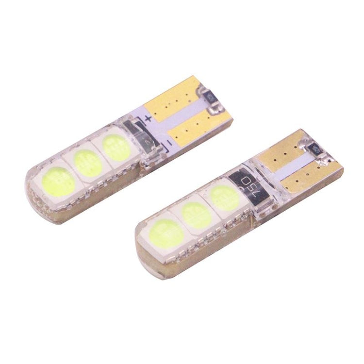 2 PCS T10 2W 120-140LM 6 LED Ice Blue 5050 LED Brake Light for Vehicles, DC12V, 6 5050 LEDs — 6 5050 LEDs