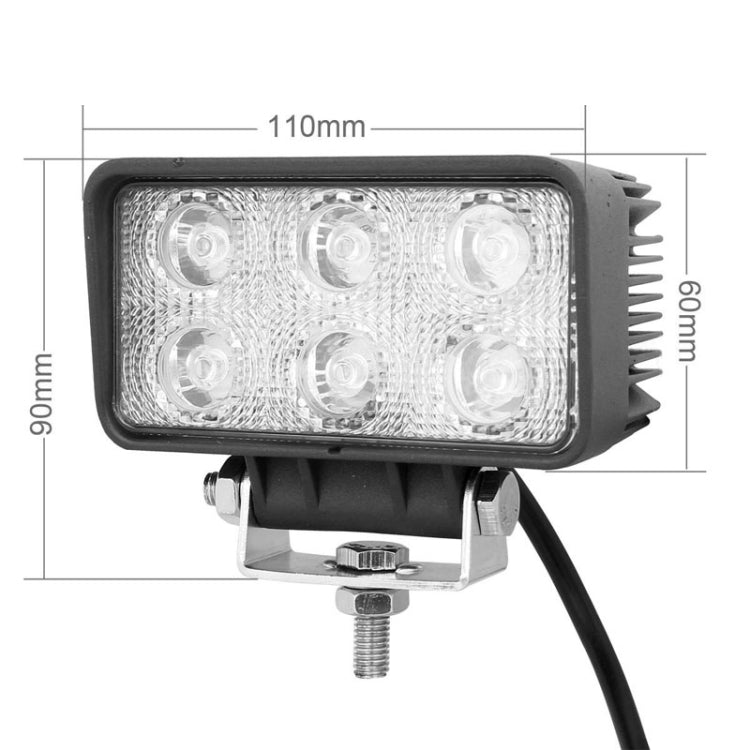 LML-1518 18W 1260-1350LM Epistar 6 LED White 30 Degree Spot Beam Car LED Light Waterproof IP67