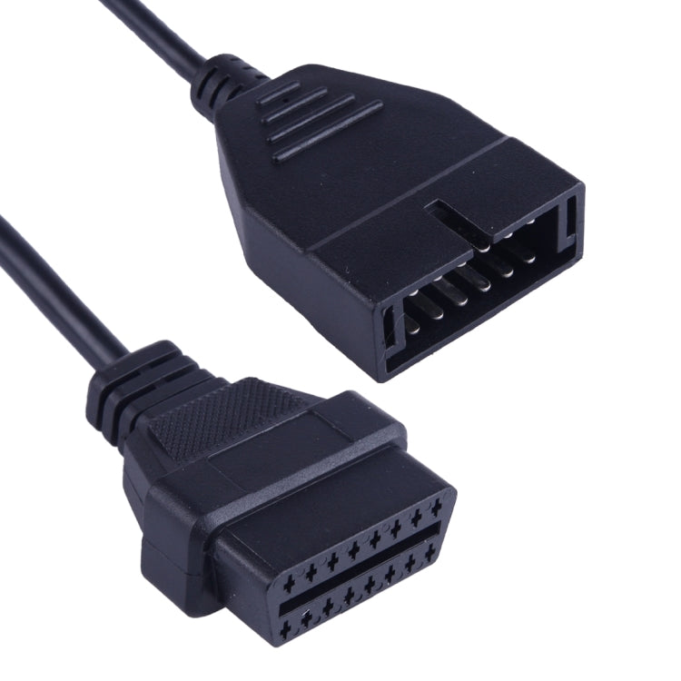 12 Pin to 16 Pin OBDII Diagnostic Cable for General Motors, Full Length: 19cm