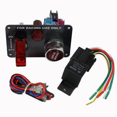 Flip-up Start Ignition Switch Panel and Accessories for Racing Sport, Carbon Fiber