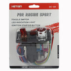 Flip-up Start Ignition Switch Panel and Accessories for Racing Sport, Carbon Fiber