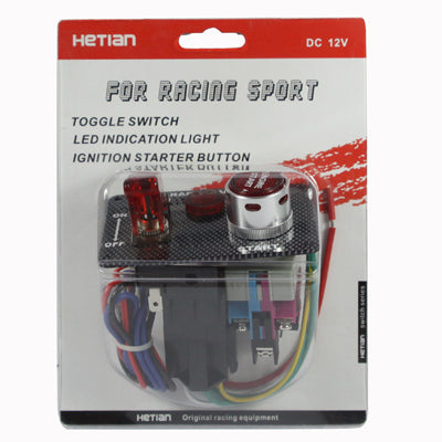 Flip-up Start Ignition Switch Panel and Accessories for Racing Sport, Carbon Fiber