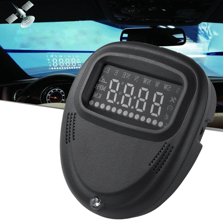 A1 2.0 inch Car GPS HUD Head Up Display Vehicle-mounted Security System, Support Speed & Real Time & Altitude & Over Speed Alarm & Compass & MPH & Auto Sleeping & KM & Satellite Signal