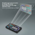 A8 5.5 inch Car OBDII HUD Warning System Vehicle-mounted Head Up Display Projector with LED, Support Fuel Consumption & Over Speed Alarm & Water Temperature & Fault Diagnosis