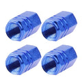 Blue Anodized Aluminum Tire Valve Stem Caps 4 pcs