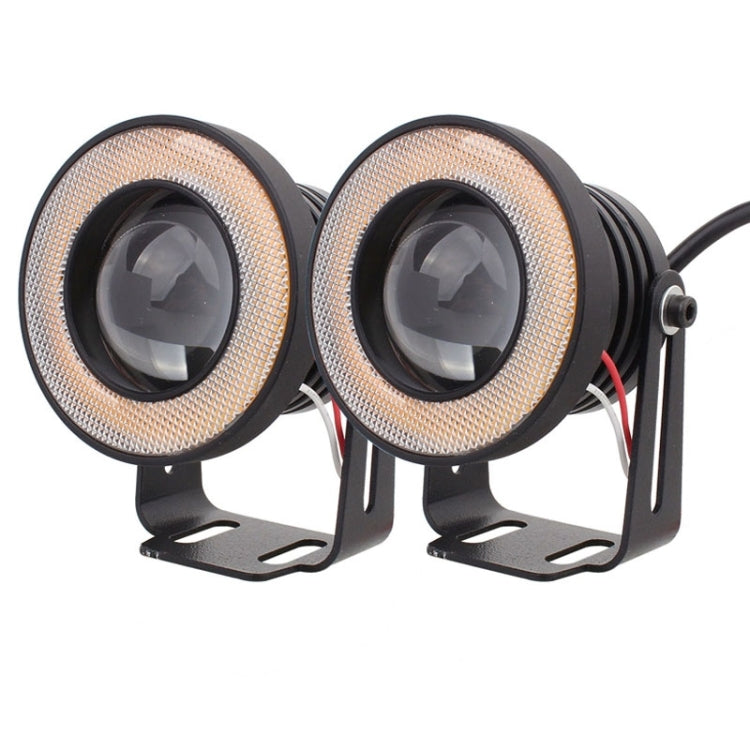 2 PCS 2.5 inch 10W 900LM White + Yellow Light 6500K Waterproof LED Eagle Eye Light for Vehicles, DC 12V, Cable Length: 20cm