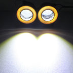 2 PCS 2.5 inch 10W 900LM White + Yellow Light 6500K Waterproof LED Eagle Eye Light for Vehicles, DC 12V, Cable Length: 20cm