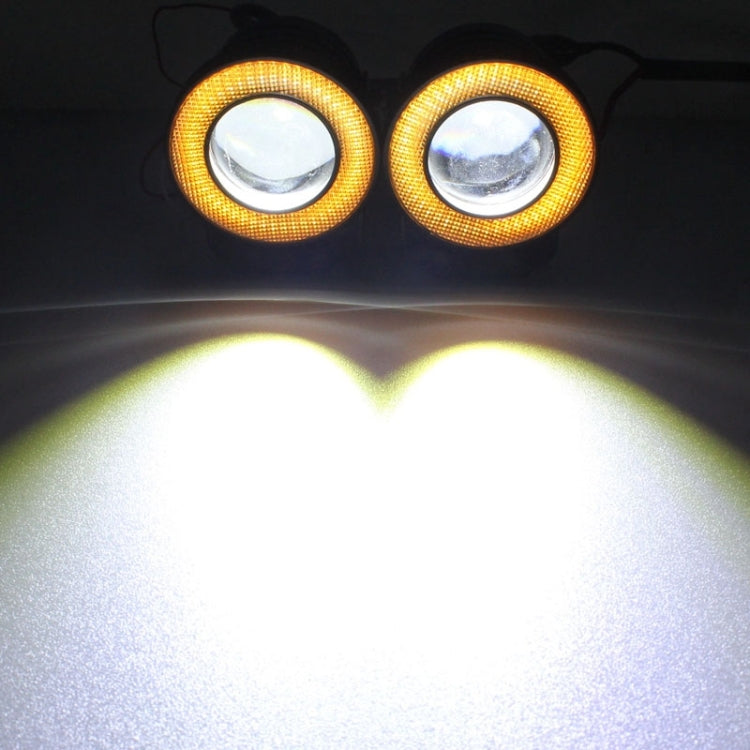 2 PCS 2.5 inch 10W 900LM White + Yellow Light 6500K Waterproof LED Eagle Eye Light for Vehicles, DC 12V, Cable Length: 20cm