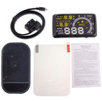 W02 5.5 inch Car OBDII HUD Fuel Consumption Warning System Vehicle-mounted Head Up Display Projector with LED