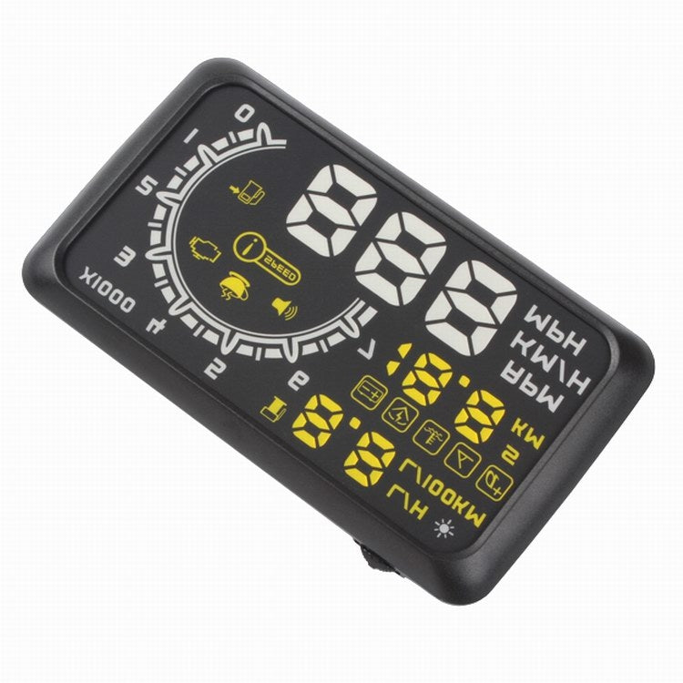 W02 5.5 inch Car OBDII HUD Fuel Consumption Warning System Vehicle-mounted Head Up Display Projector with LED
