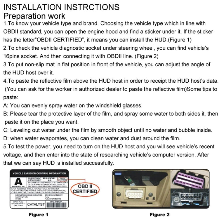 W02 5.5 inch Car OBDII HUD Fuel Consumption Warning System Vehicle-mounted Head Up Display Projector with LED