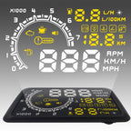 W02 5.5 inch Car OBDII HUD Fuel Consumption Warning System Vehicle-mounted Head Up Display Projector with LED