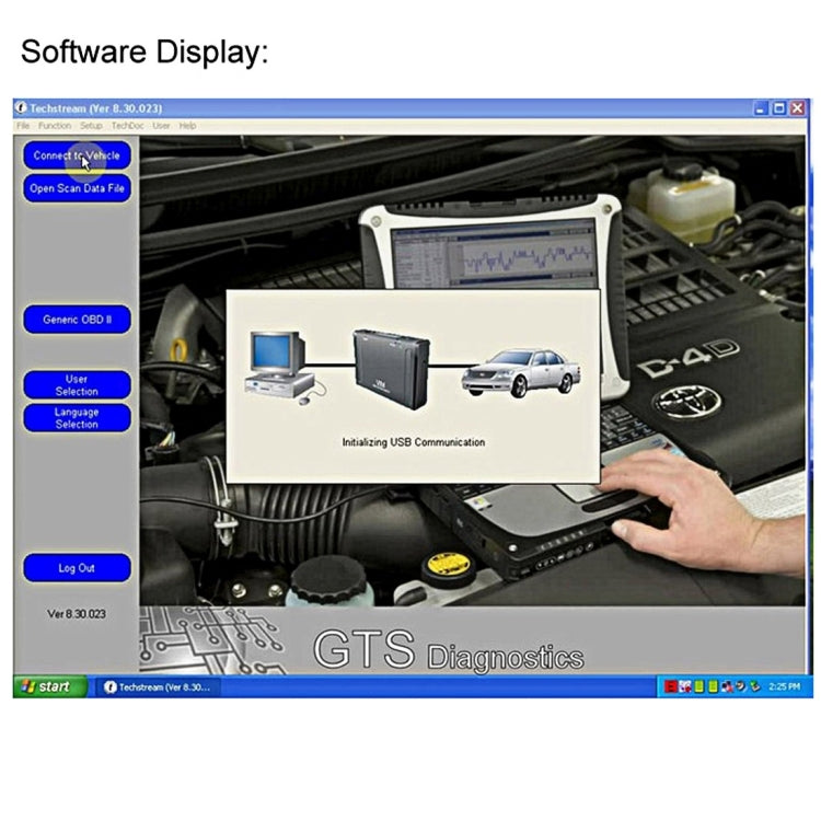 Mini VCI J2534 Diagnostic Cable Tools for Toyota TIS Tech Stream OBD OBDII Scanner Tool