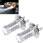 2 PCS H7 800 Lumen 80W 16-3535-LEDs 6000K White Light Car LED Fog Light, DC 12-24V — H7 80W