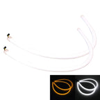 2 PCS 6W 360LM 6500K 597-577nm White + Yellow Wired LED Tube Daytime Running Light DRL Steering Lamp, DC12V, Lamp Length:60cm