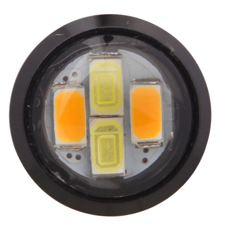 2 PCS 22.5mm 2W 200LM White + Yellow Light 4 LED SMD 5630 Eagle Eye Car Steering Light Daytime Running Light
