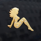 Beautiful Girl Diamond Metal Chrome Badges