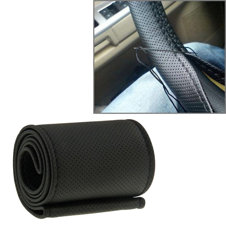 PU Leather Steering Wheel Cover With Needle and Thread, Size: 54x10.5cm — view 11