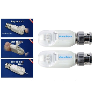 2 PCS UTP Network Video Balun CAT5 to Camera CCTV BNC DVR O-611