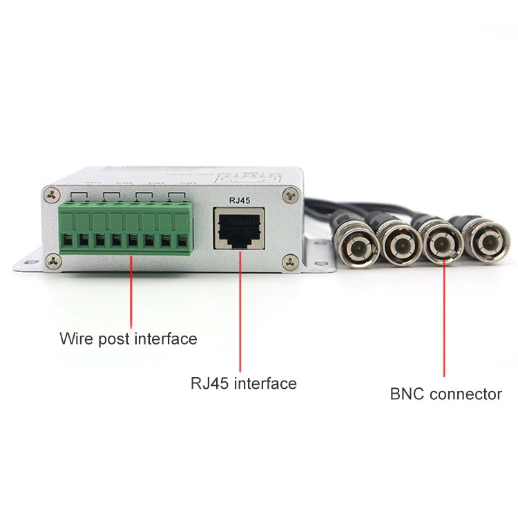 Passive Video Balun, CCTV Via Twisted Pairs, 4 CH UTP