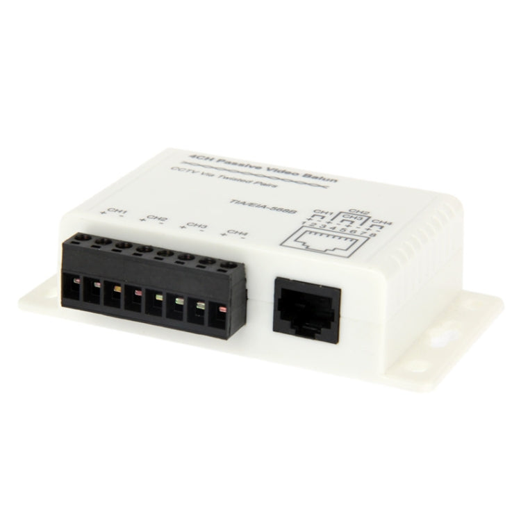 4 CH Passive UTP Video Balun / CCTV Via Twisted Pairs
