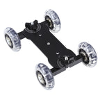 Floor Table Video Slider Track Dolly Car for DSLR Camera — Black