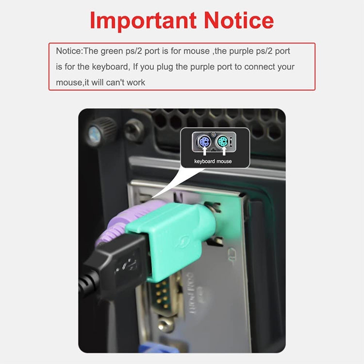 10 pcs USB Female to PS Male Convertor Plug