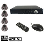 4-CH Embedded Digital Video Recorder Kit (1 / 3 Sharp CCD, 420TVL, 24 x IR LED, 6mm Lens, IR Distance: 25m, H.264 (8204EV+622A), 420TVL