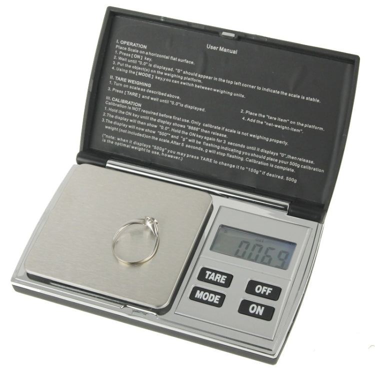 Flip Open Digital Scale with Backlight LCD Screen, 100g / 0.01g