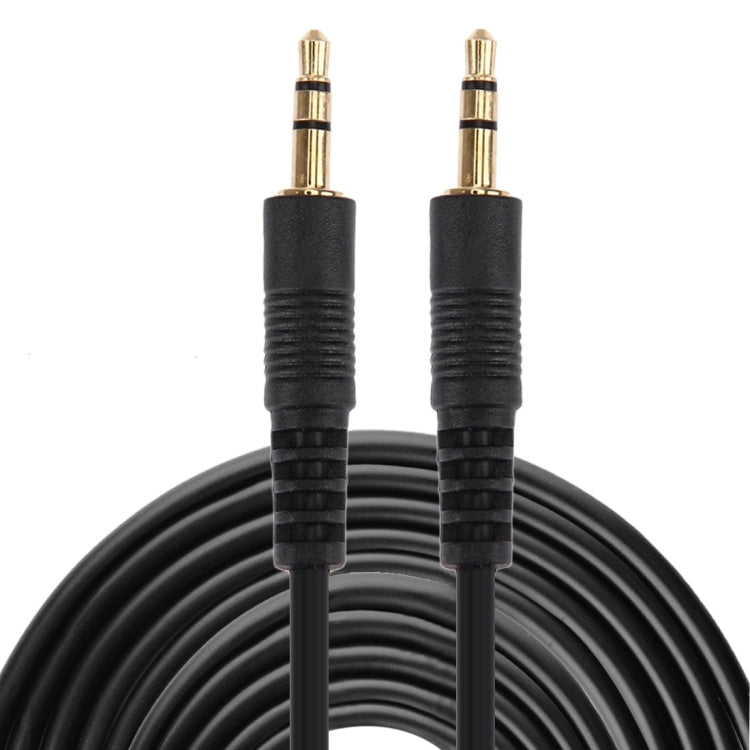 Aux Cable, 3.5mm Male Mini Plug Stereo Audio Cable, Length: 10m (Black + Gold Plated Connector), Length: 10m Black, (Gold Plated)