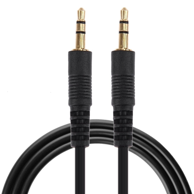 1m 3.5mm Male to 3.5mm Male Plug Stereo Audio Aux Cable (Black + Gold Plated Connector), Length: 1m Black, (Gold Plated)