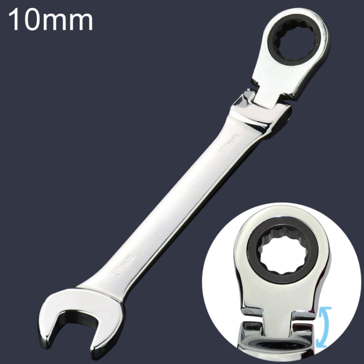 10mm Dual-use Opening Plum Ratcheting Angled Wrench, Length: 16cm