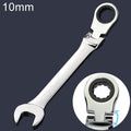 10mm Dual-use Opening Plum Ratcheting Angled Wrench, Length: 16cm