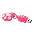 4GB Bear Paw Shaped Silicone USB 2.0 Flash Disk with Anti Dust Cup — 4GB (Red Plum)