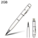3 in 1 Laser Pen Style USB Flash Disk, Silver (2GB)