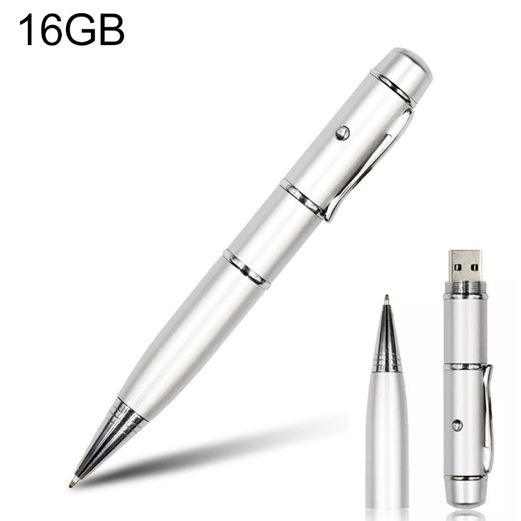 3 in 1 Laser Pen Style USB Flash Disk, Silver (16GB)