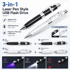 3 in 1 Laser Pen Style USB Flash Disk, Silver (16GB)