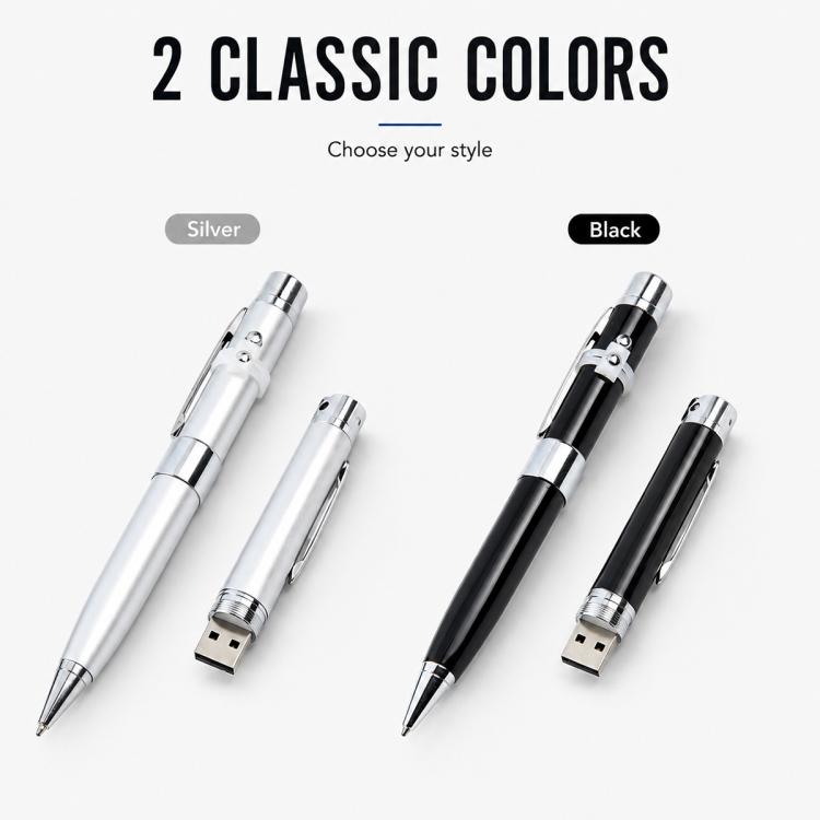 3 in 1 Laser Pen Style USB Flash Disk, Silver (16GB)