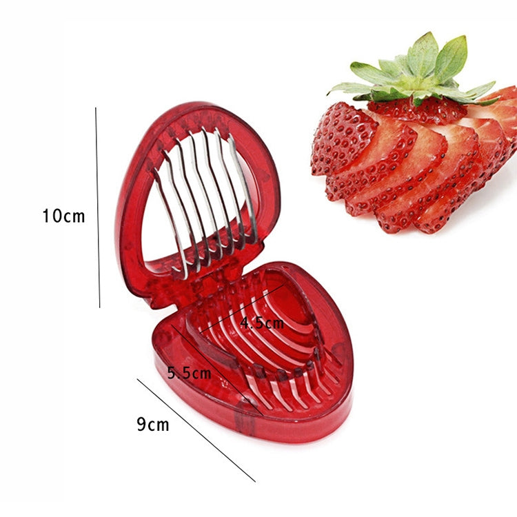 Kitchen Tool Plastic Strawberry Slicer Fruit Knife with Stainless Steel Blade
