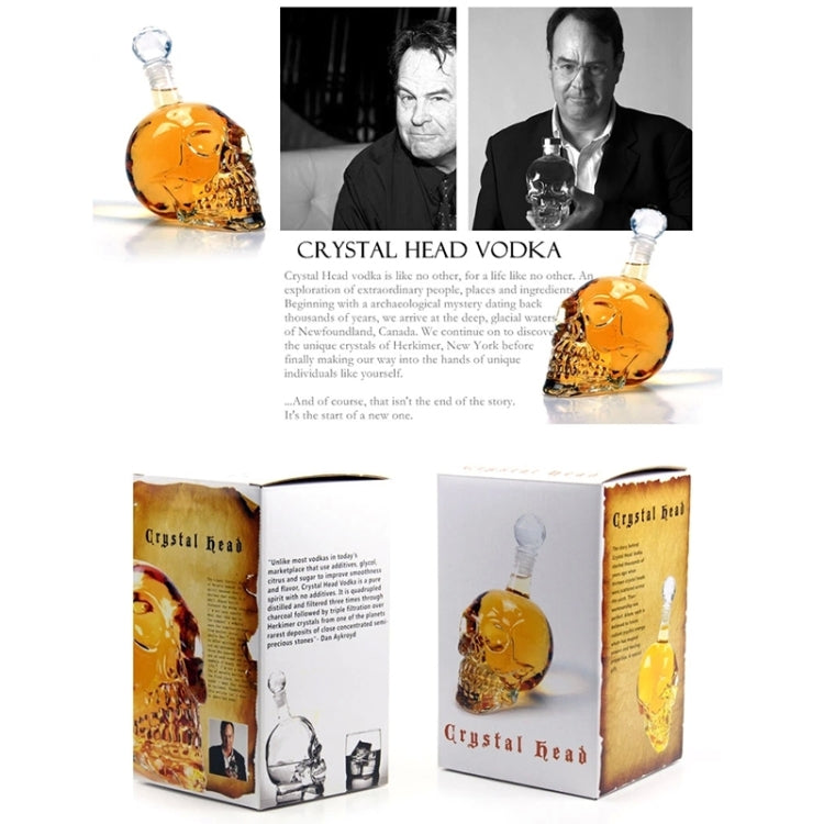Crystal Glass Skull Bottle for Vodka & Whiskey & Beer Liqueur & Red Wine & Other Beverage