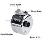 Retro Style 0.8 inch 4-digit Screen Mechanical Manual Metal Counter